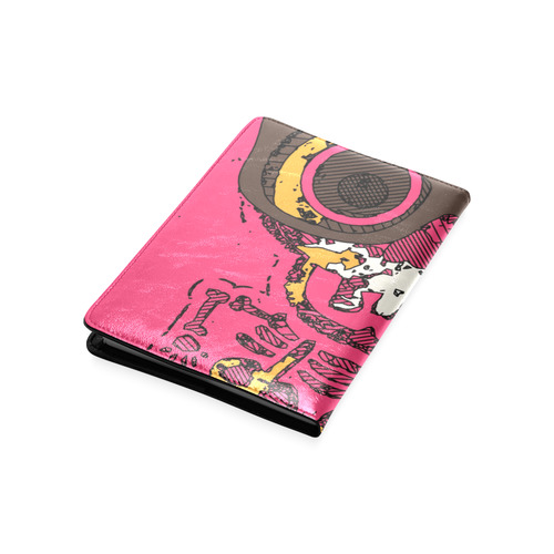 funny skull and bone graffiti drawing in orange brown and pink Custom NoteBook A5