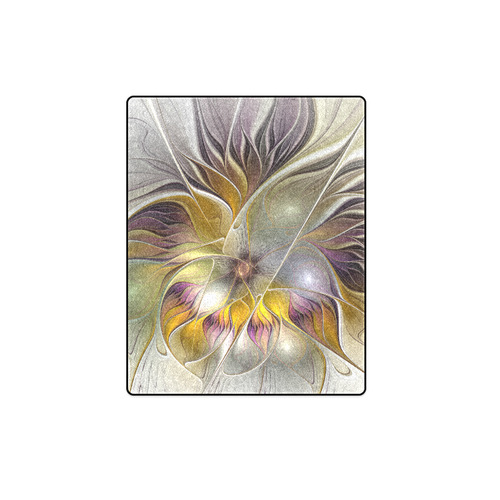 Abstract Colorful Fantasy Flower Modern Fractal Blanket 40"x50"
