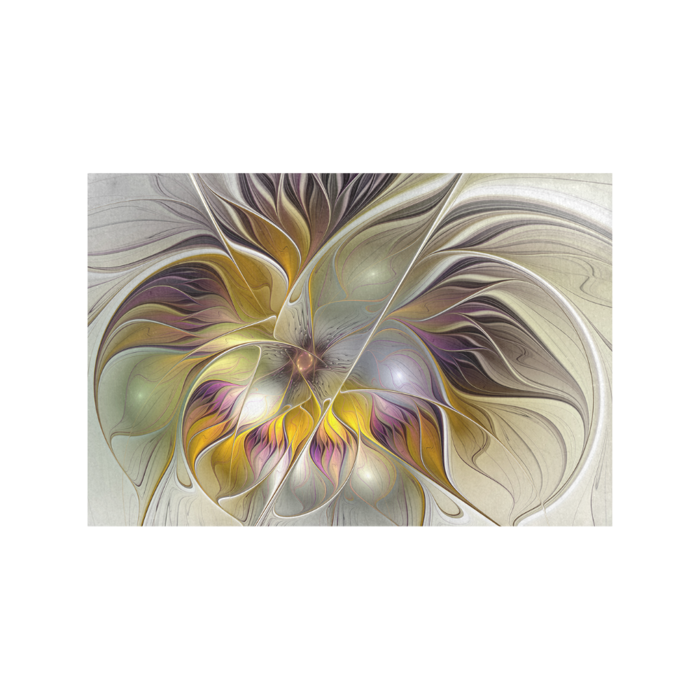 Abstract Colorful Fantasy Flower Modern Fractal Placemat 12’’ x 18’’ (Set of 2)