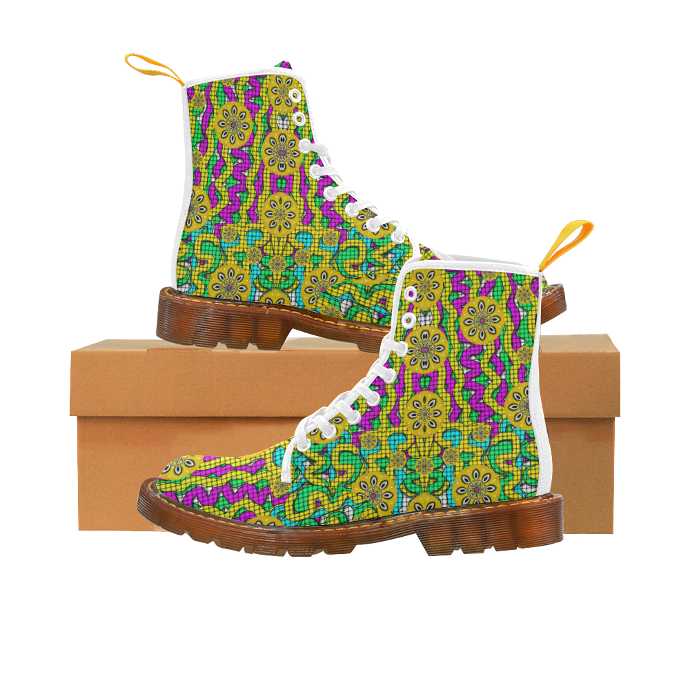 Merry happy festive flowers of love Martin Boots For Women Model 1203H