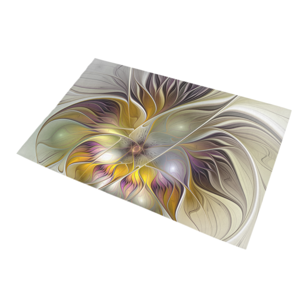 Abstract Colorful Fantasy Flower Modern Fractal Bath Rug 20''x 32''