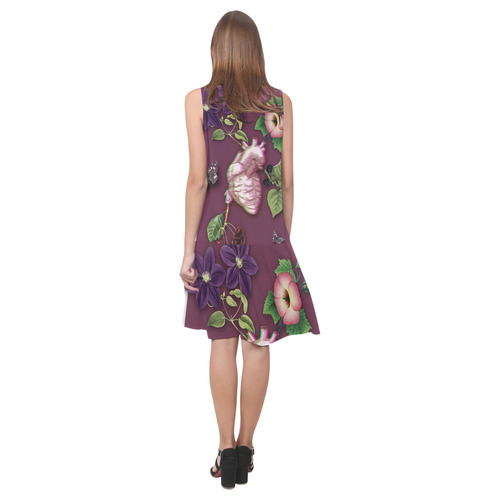 Ripened Heart Sleeveless Splicing Shift Dress(Model D17)