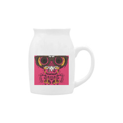 funny skull and bone graffiti drawing in orange brown and pink Milk Cup (Small) 300ml