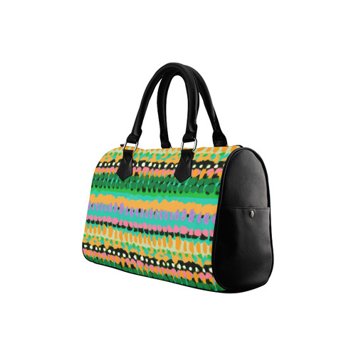 Ethnic Boho Orange Green Pink Forest Boston Handbag (Model 1621)