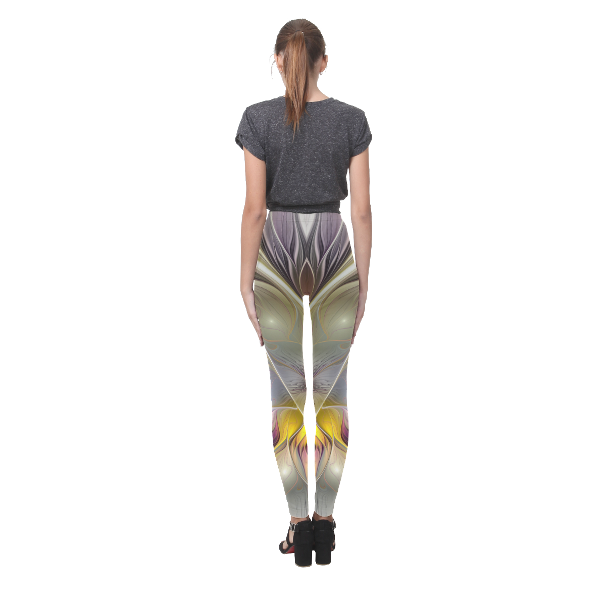 Abstract Colorful Fantasy Flower Modern Fractal Cassandra Women's Leggings (Model L01)