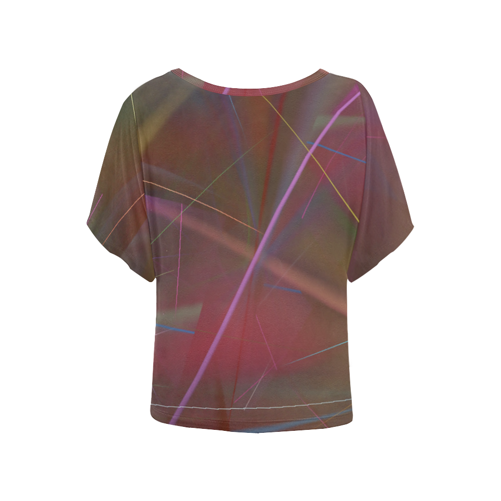 80sraveparty Women's Batwing-Sleeved Blouse T shirt (Model T44)