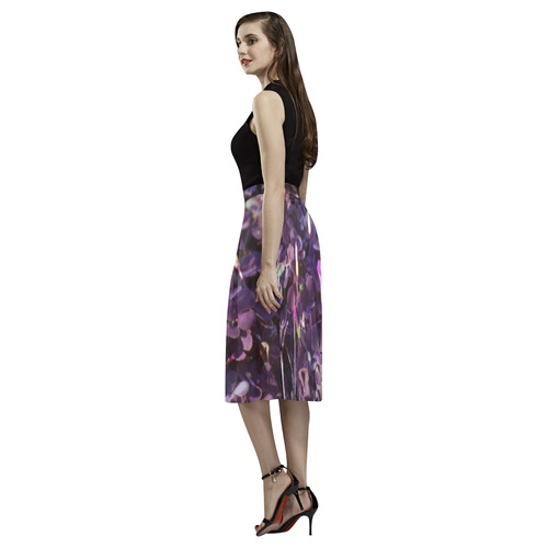 Pretty in Purple Flowers Aoede Crepe Skirt (Model D16)