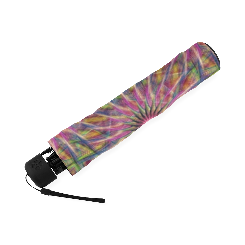 60s Psychedelic flowers of purple Foldable Umbrella (Model U01)