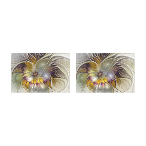 Abstract Colorful Fantasy Flower Modern Fractal Placemat 12’’ x 18’’ (Set of 2)