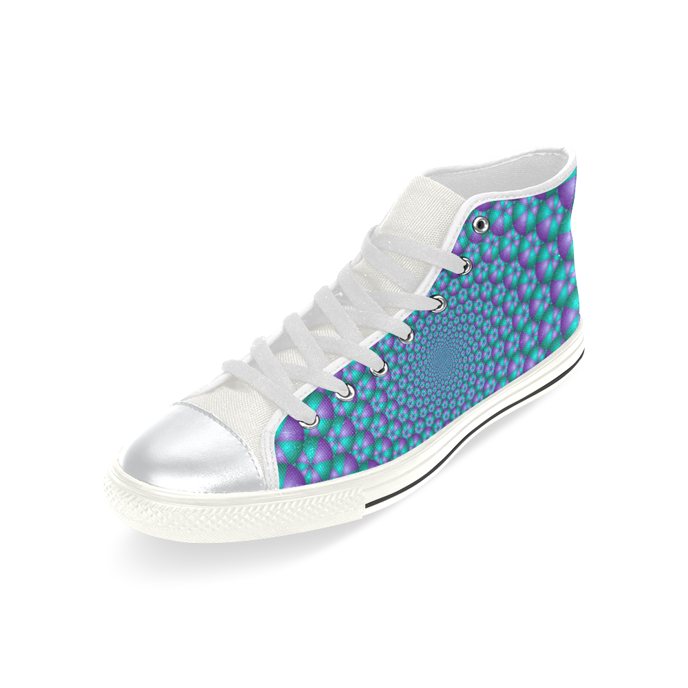 Spiral balls 001 High Top Canvas Women's Shoes/Large Size (Model 017)