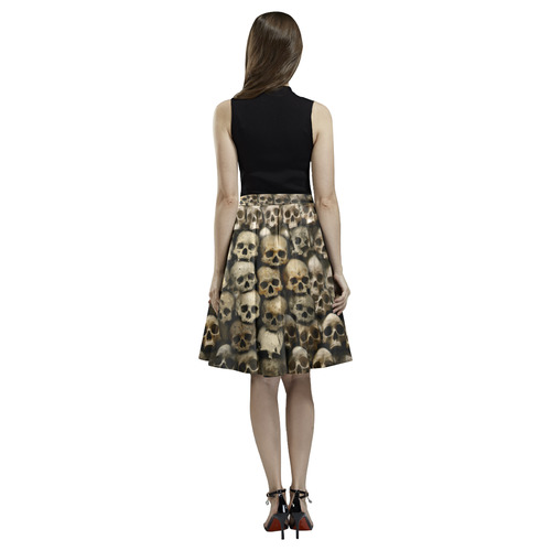 Saia Skull Wall media Melete Pleated Midi Skirt (Model D15)