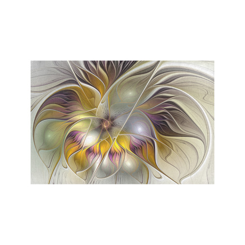 Abstract Colorful Fantasy Flower Modern Fractal Placemat 12’’ x 18’’ (Set of 4)