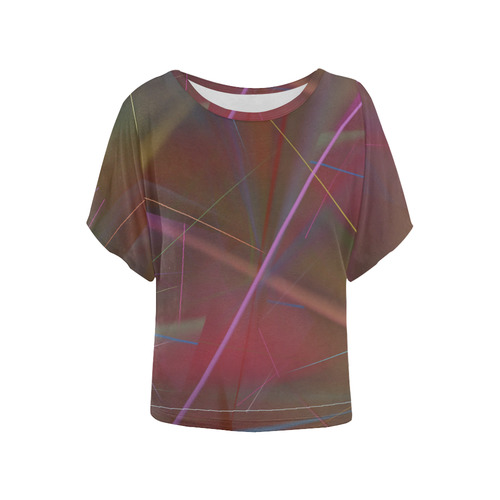 80sraveparty Women's Batwing-Sleeved Blouse T shirt (Model T44)