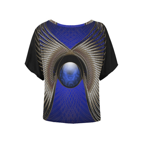 Men's Grass Dancers Eggshell Blue Women's Batwing-Sleeved Blouse T shirt main image 1