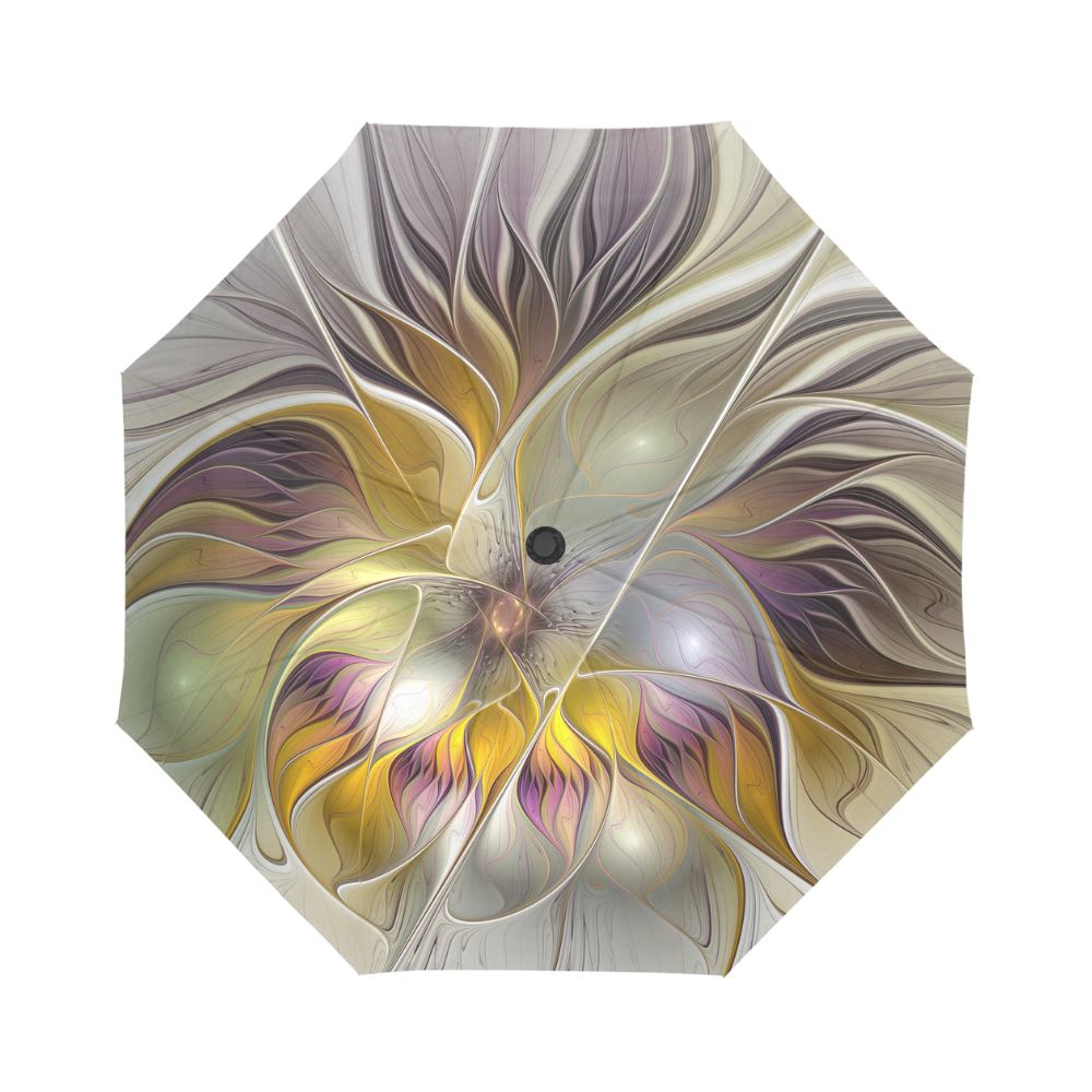 Abstract Colorful Fantasy Flower Modern Fractal Auto-Foldable Umbrella (Model U04)