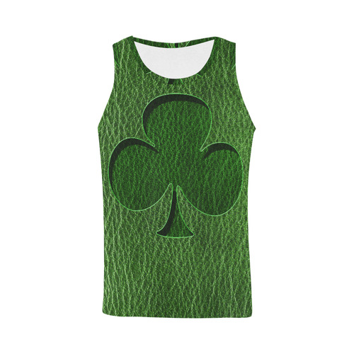 Leather-Look Irish Clover All Over Print Tank Top for Men (Model T43)