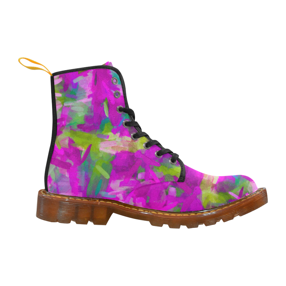 splash painting abstract texture in purple pink green Martin Boots For Men Model 1203H