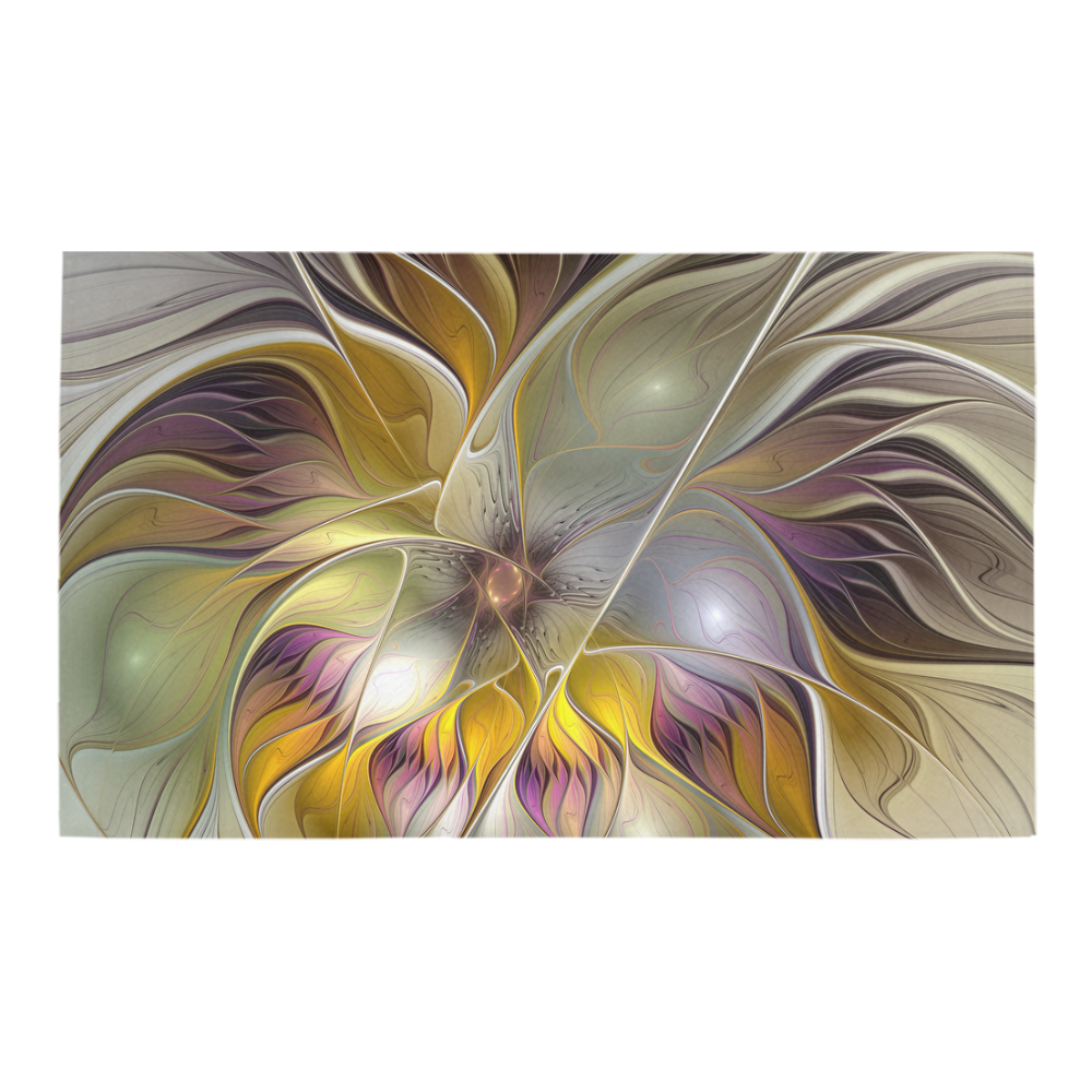 Abstract Colorful Fantasy Flower Modern Fractal Azalea Doormat 30" x 18" (Sponge Material)