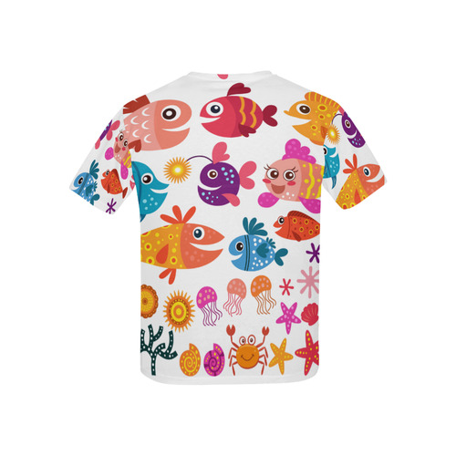 Cute Fish Jellyfish Seashells Crab Kids' All Over Print T-shirt (USA Size) (Model T40)
