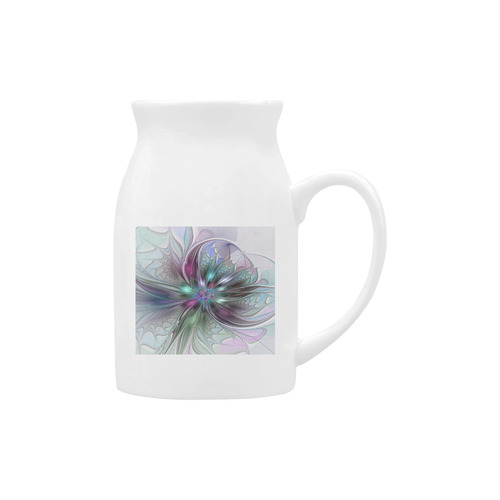 Colorful Fantasy Abstract Modern Fractal Flower Milk Cup (Large) 450ml