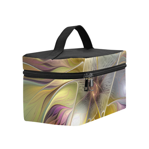 Abstract Colorful Fantasy Flower Modern Fractal Cosmetic Bag/Large (Model 1658)