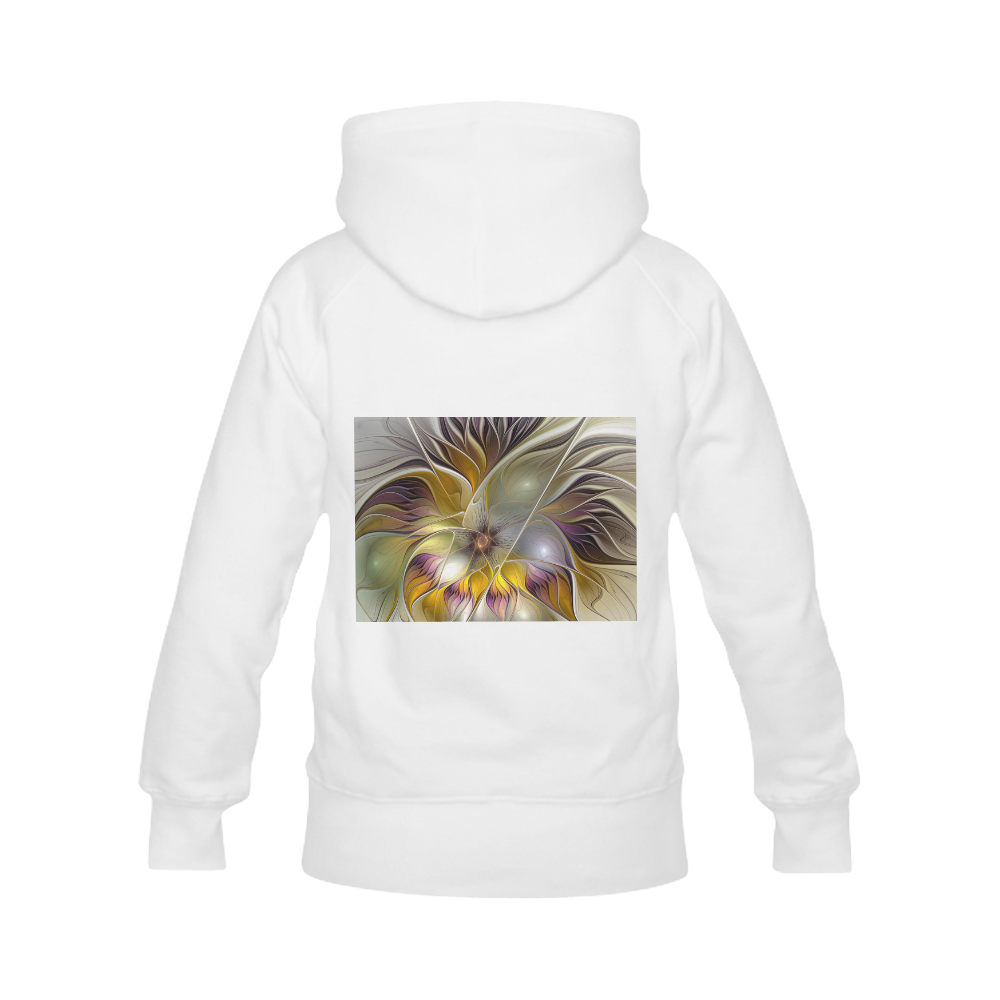 Abstract Colorful Fantasy Flower Modern Fractal Women's Classic Hoodies (Model H07)