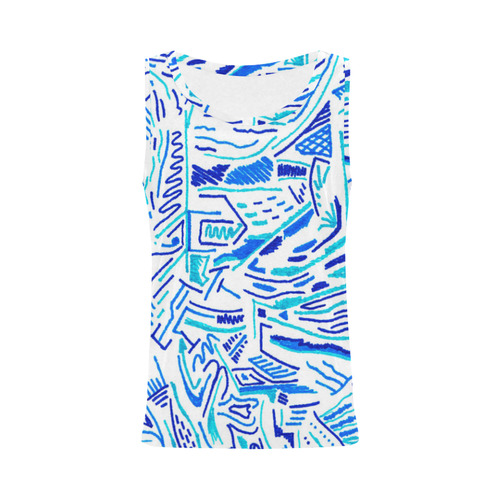 Chaos in Blue All Over Print Tank Top for Women (Model T43)