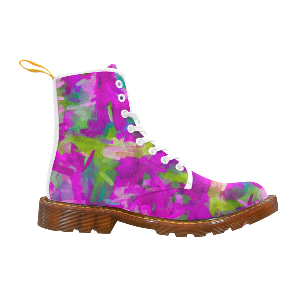 splash painting abstract texture in purple pink green Martin Boots For Men Model 1203H