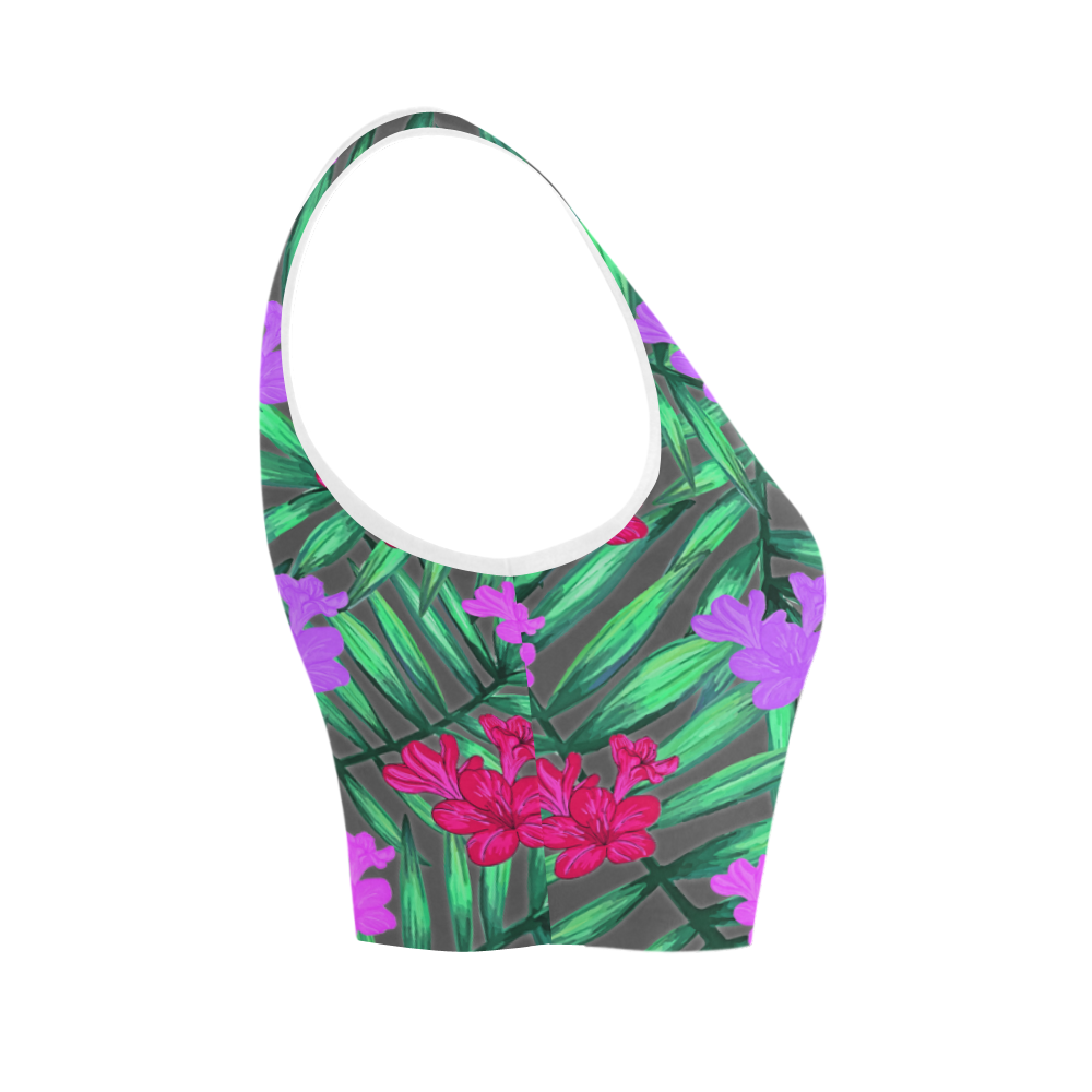 Tropic Flowers Women's Crop Top (Model T42)