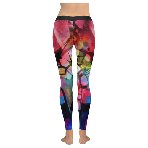 Night Tumbles Women's Low Rise Leggings (Invisible Stitch) (Model L05)