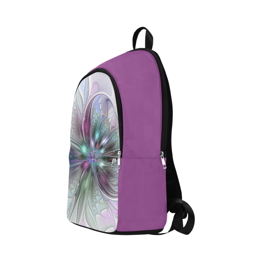 Colorful Fantasy Abstract Modern Fractal Flower Fabric Backpack for Adult (Model 1659)