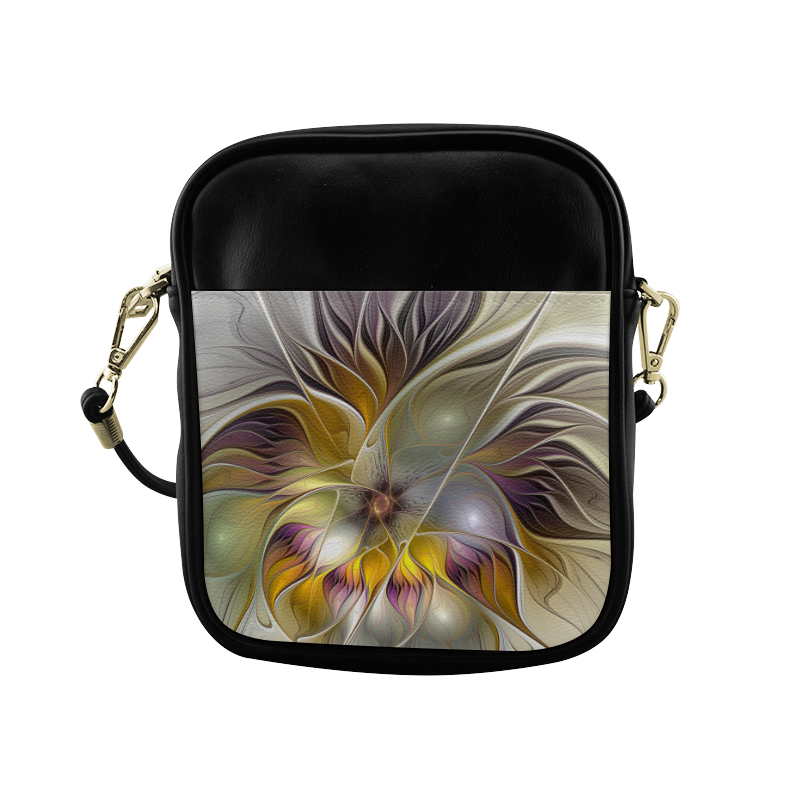 Abstract Colorful Fantasy Flower Modern Fractal Sling Bag (Model 1627)