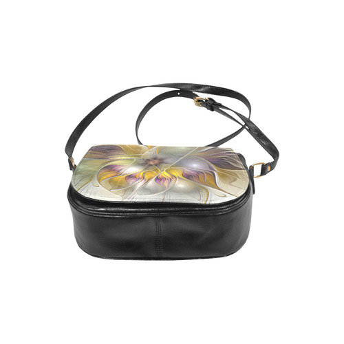 Abstract Colorful Fantasy Flower Modern Fractal Classic Saddle Bag/Small (Model 1648)