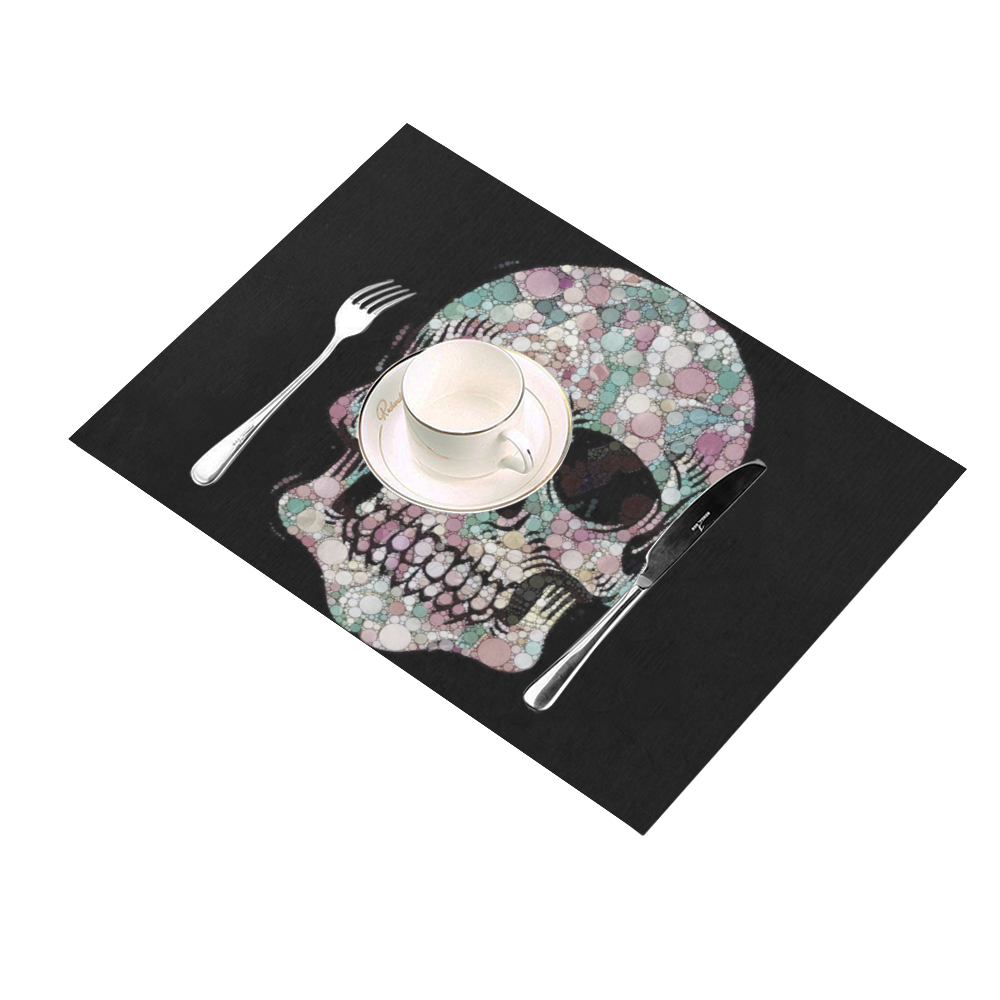 Awesome Bubble Skull F by JamColors Placemat 14’’ x 19’’ (Set of 6)
