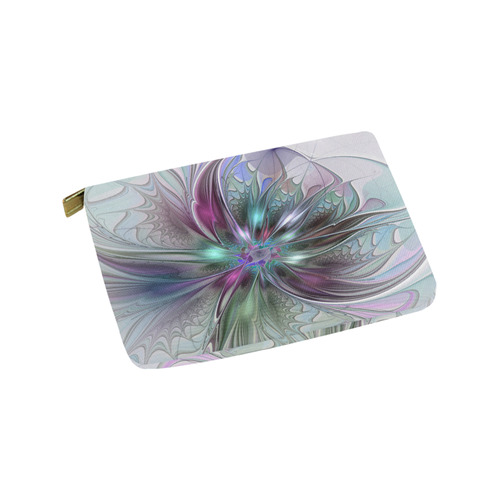 Colorful Fantasy Abstract Modern Fractal Flower Carry-All Pouch 9.5''x6''