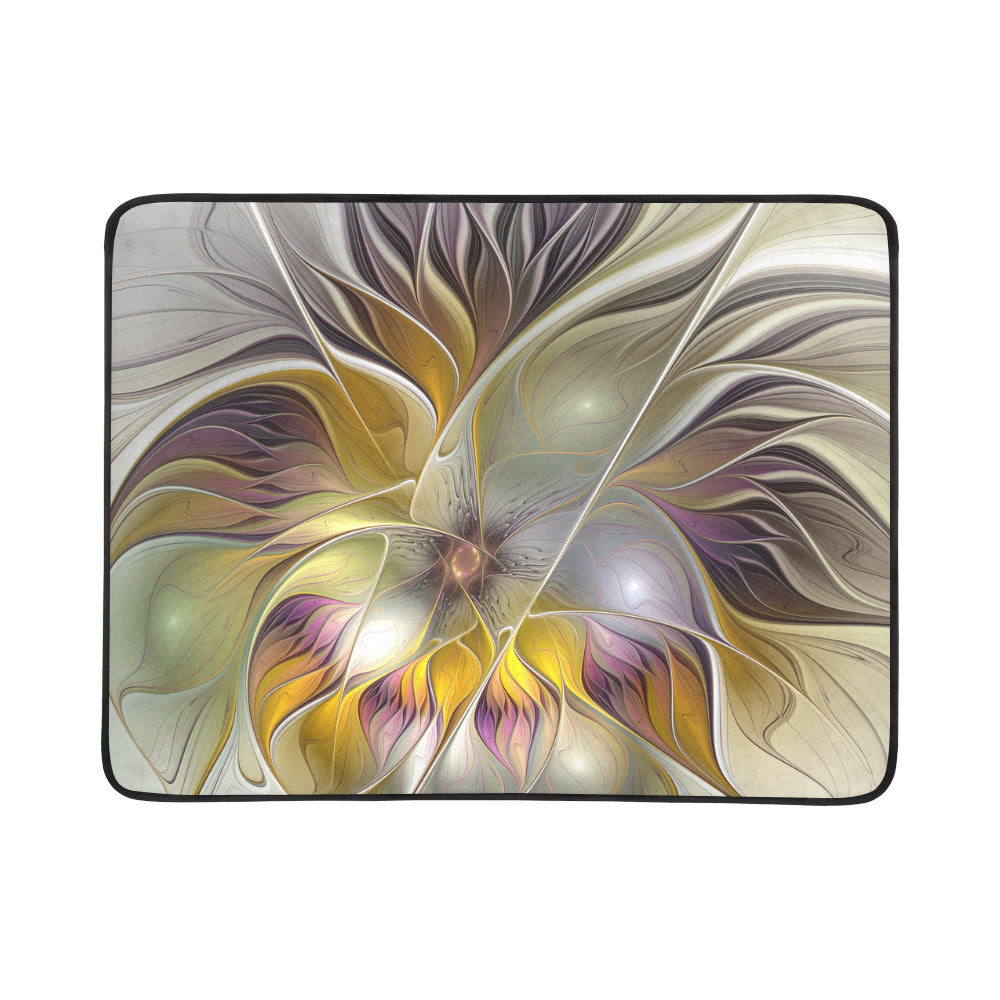 Abstract Colorful Fantasy Flower Modern Fractal Beach Mat 78"x 60"
