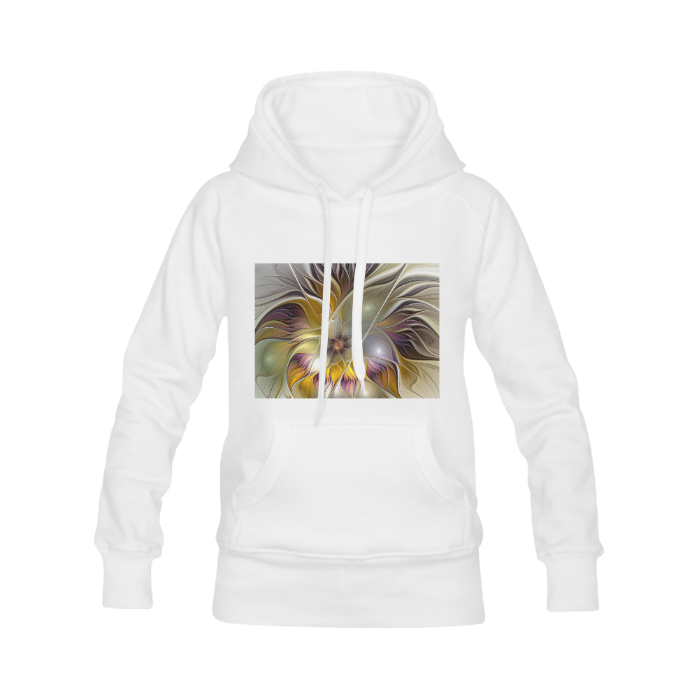 Abstract Colorful Fantasy Flower Modern Fractal Women's Classic Hoodies (Model H07)
