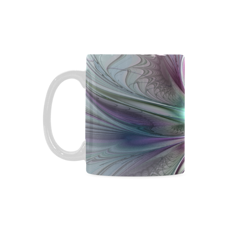 Colorful Fantasy Abstract Modern Fractal Flower White Mug(11OZ)