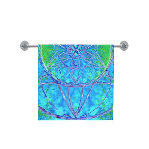 protection in nature colors-teal, blue and green Bath Towel 30"x56"