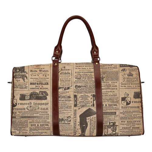 Mala de viagem grande Jornal vintage Waterproof Travel Bag/Large (Model 1639)
