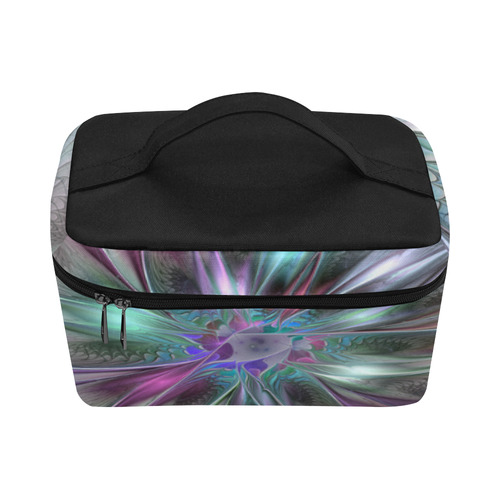 Colorful Fantasy Abstract Modern Fractal Flower Cosmetic Bag/Large (Model 1658)