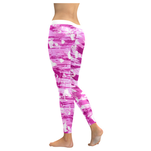 Pink Grunge Love Women's Low Rise Leggings (Invisible Stitch) (Model L05)