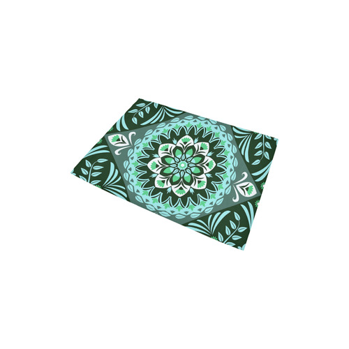 Turquoise Tulip Mandala Area Rug 2'7"x 1'8‘’