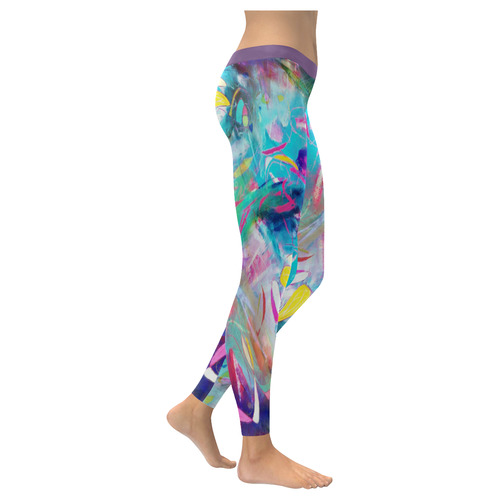 Summer Surf Women's Low Rise Leggings (Invisible Stitch) (Model L05)