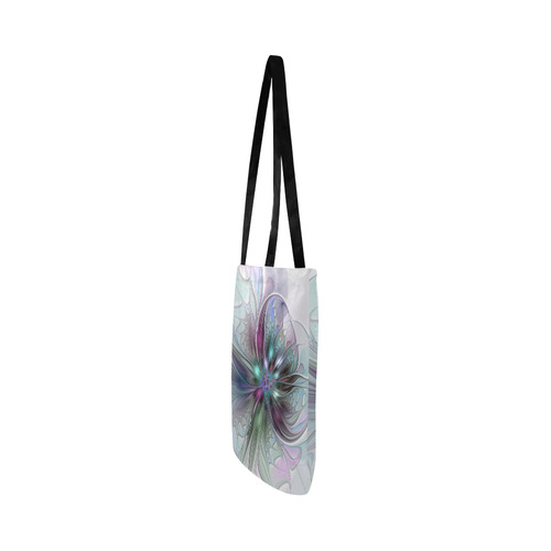 Colorful Fantasy Abstract Modern Fractal Flower Reusable Shopping Bag Model 1660 (Two sides)