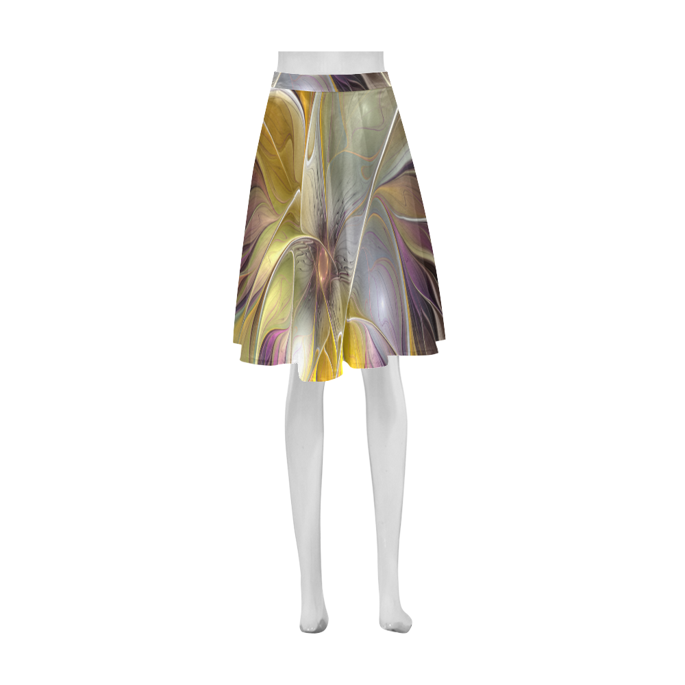 Abstract Colorful Fantasy Flower Modern Fractal Athena Women's Short Skirt (Model D15)