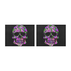 Awesome Bubble Skull B by JamColors Placemat 14’’ x 19’’ (Set of 2)