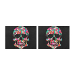 Awesome Bubble Skull A by JamColors Placemat 14’’ x 19’’ (Set of 2)