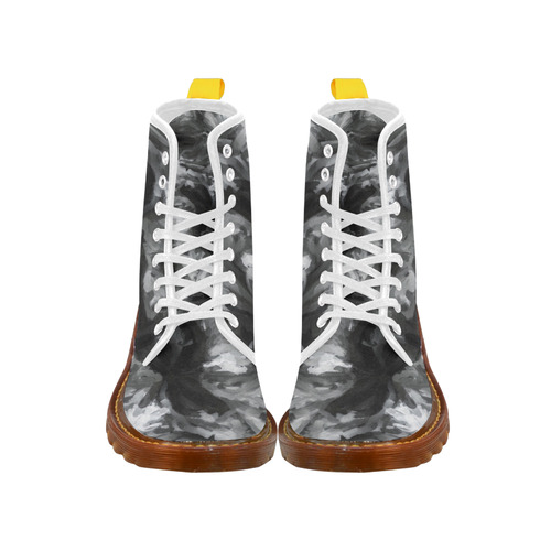 camouflage abstract painting texture background in black and white Martin Boots For Men Model 1203H