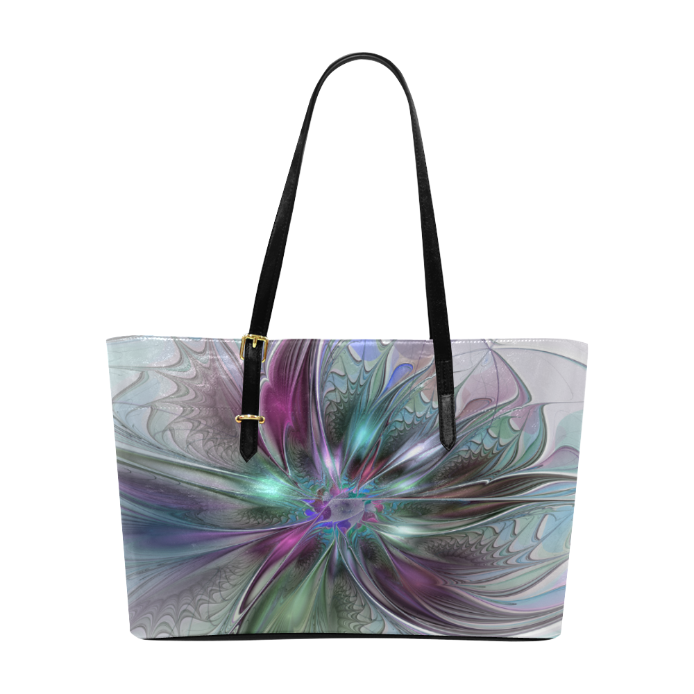 Colorful Fantasy Abstract Modern Fractal Flower Euramerican Tote Bag ...